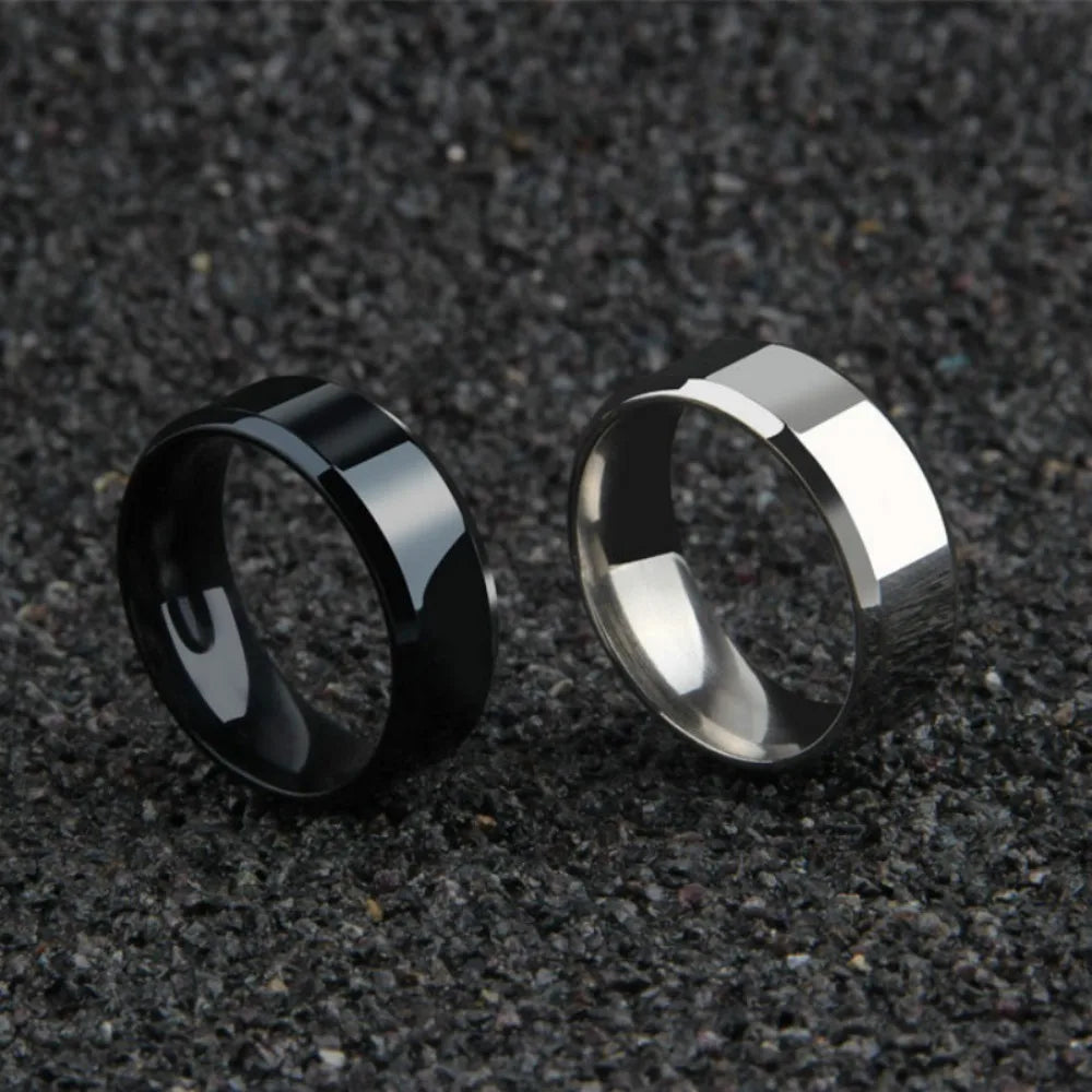 Matte Black Stainless Steel Ring – Unisex | Wedding & Daily Wear