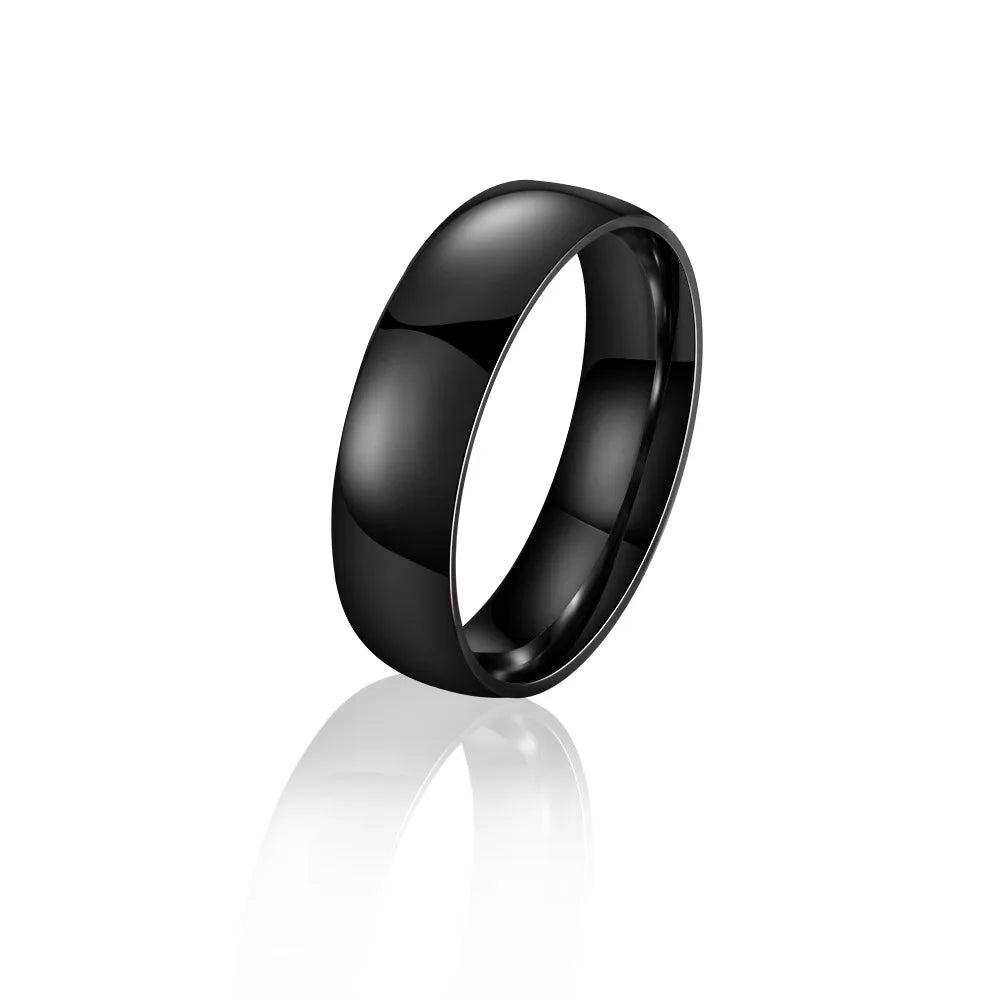 Matte Black Stainless Steel Ring – Unisex | Wedding & Daily Wear