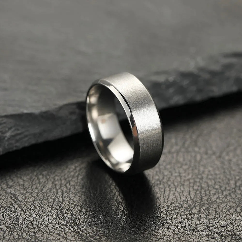 Matte Black Stainless Steel Ring – Unisex | Wedding & Daily Wear