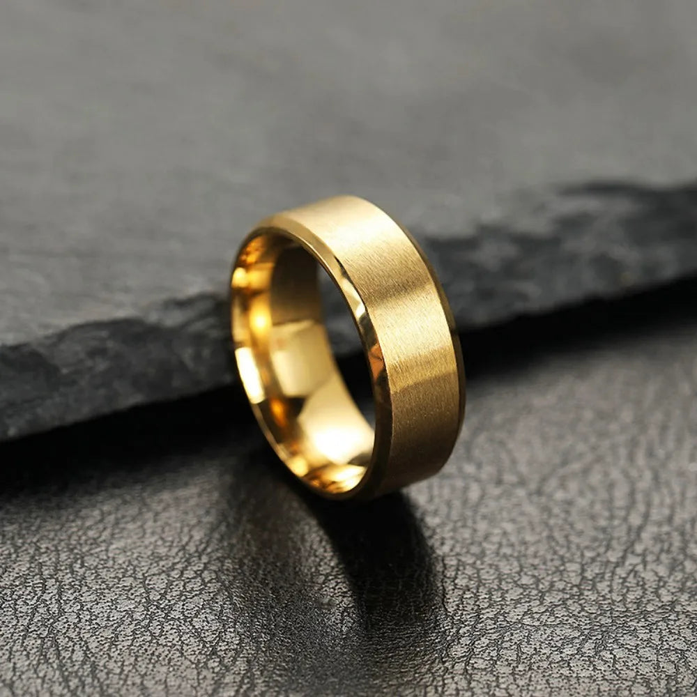 Matte Black Stainless Steel Ring – Unisex | Wedding & Daily Wear