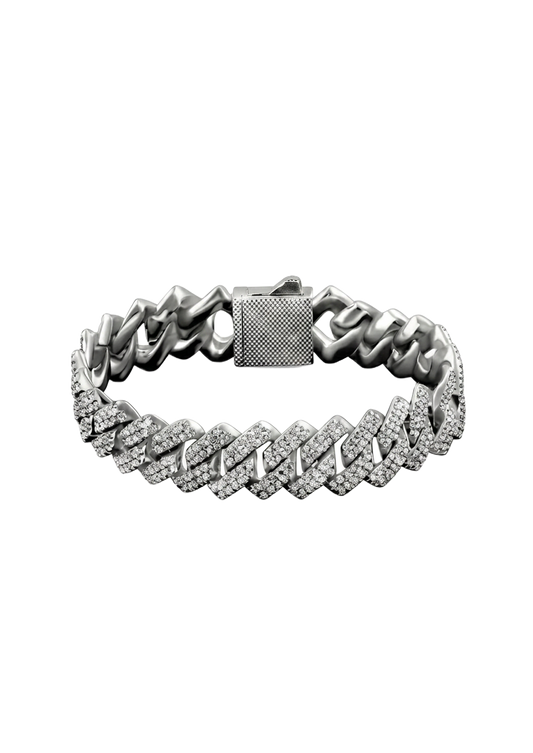 Cuban Link Chain Bracelet – Rhinestone Paved | Hip Hop Style