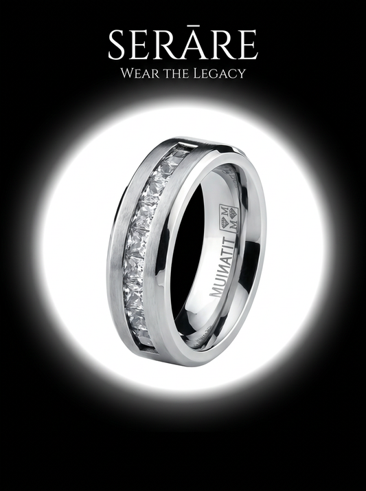 Square Cubic Zirconia Ring – Silver Plated | Men's Sizes 7–13