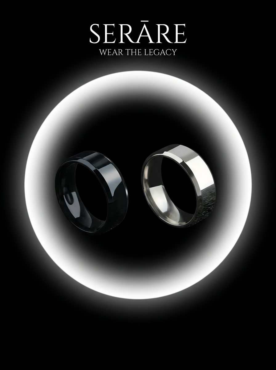 Matte Black Stainless Steel Ring – Unisex | Wedding & Daily Wear