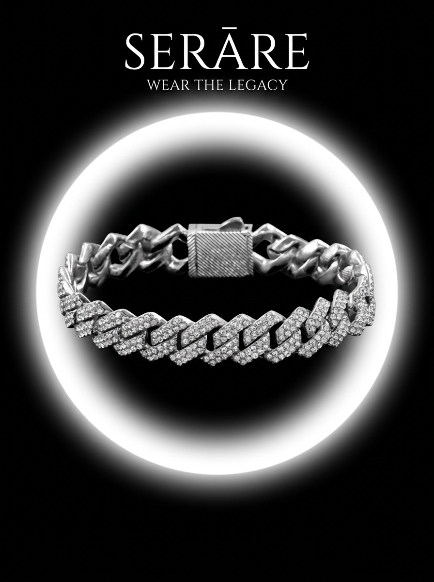 Cuban Link Chain Bracelet – Rhinestone Paved | Hip Hop Style