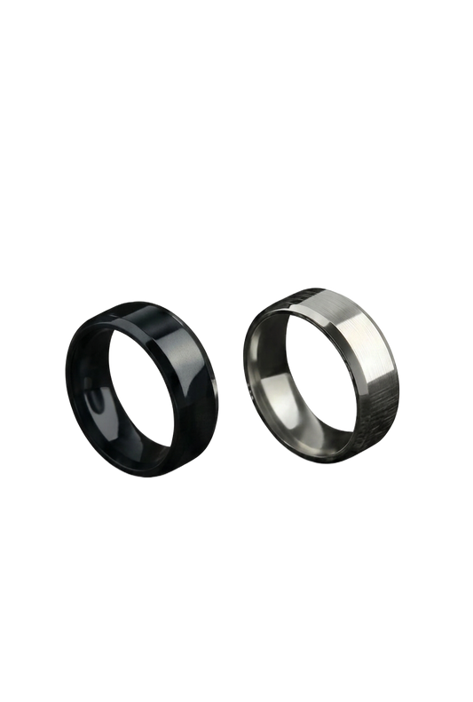 Matte Black Stainless Steel Ring – Unisex | Wedding & Daily Wear